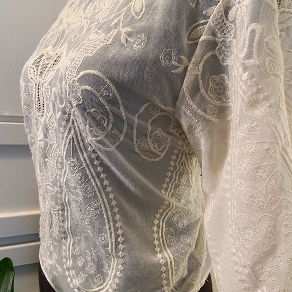 Vintage Lace Blouse | Cream Lace Blouse - Picture 5 of 6